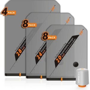 Turbo X8 Premium-bolsa redondeada de compresión manos libres, diseño transparente y transparente de 5Kpa, compresión de alta eficiencia, inalámbrica y recargable, diseño semitransparente ligero y portátil, tamaños de viaje personalizados